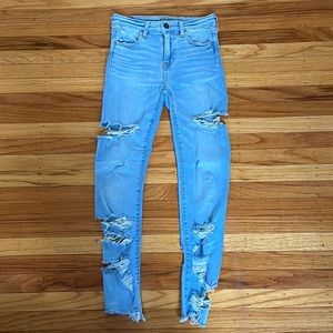 American Eagle High Waisted Ripped Jeans